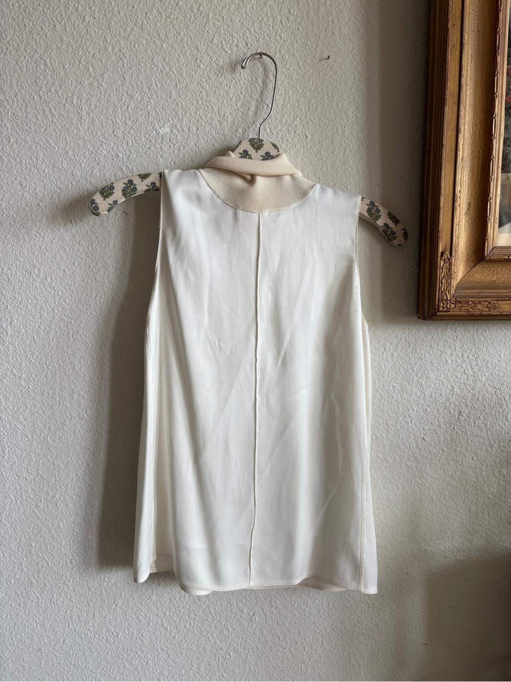 rag & bone Ivory silk Sleeveless Mock Neck Top